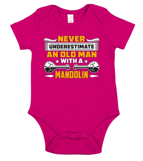 Mandolin Never Underestimate An Old Country Music Short Sleeve Baby One-Piece