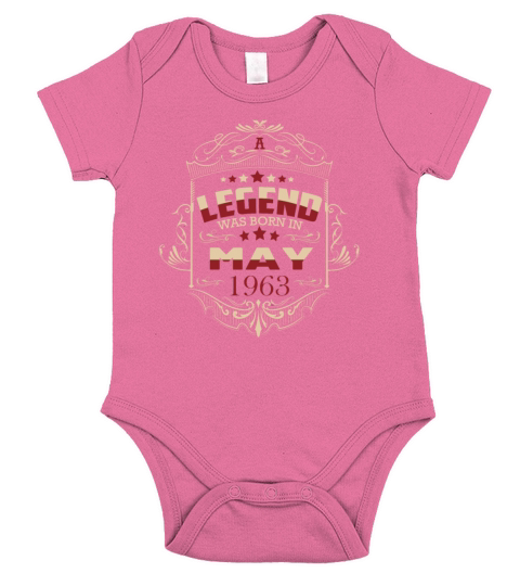May 1963 vintage birthday Short Sleeve Baby One-Piece
