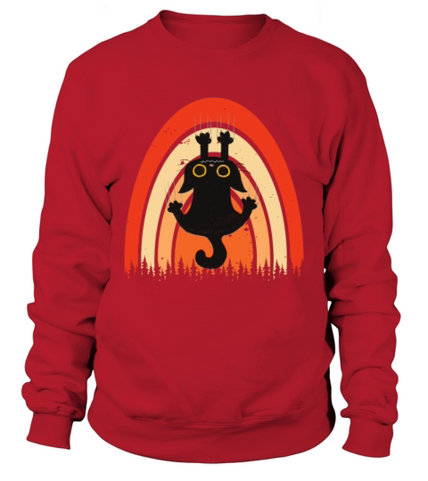 Funny Retro Vintage black cat t-shirt Sweatshirt Unisex