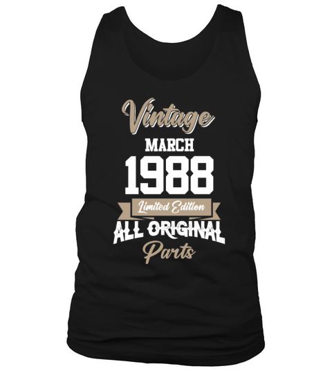 March 1988 Vintage Birthday Present Tank Top Unisex