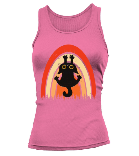 Funny Retro Vintage black cat t-shirt Tank top Woman