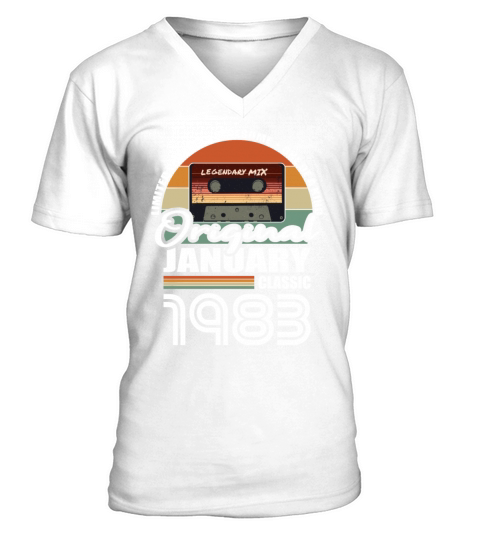 40th birthday january 1983 original 1983 V-Neck T-shirt