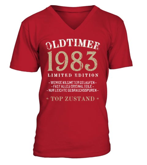 40th Birthday Vintage 1983 V-Neck T-shirt