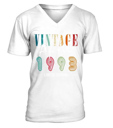 April vintage 1993 born vintage birthday V-Neck T-shirt