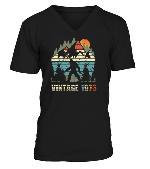 vintage 1973 yeti funny 50th birthday shirt V-Neck T-shirt