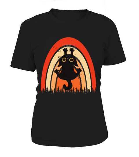 Funny Retro Vintage black cat t-shirt Women's T-Shirt