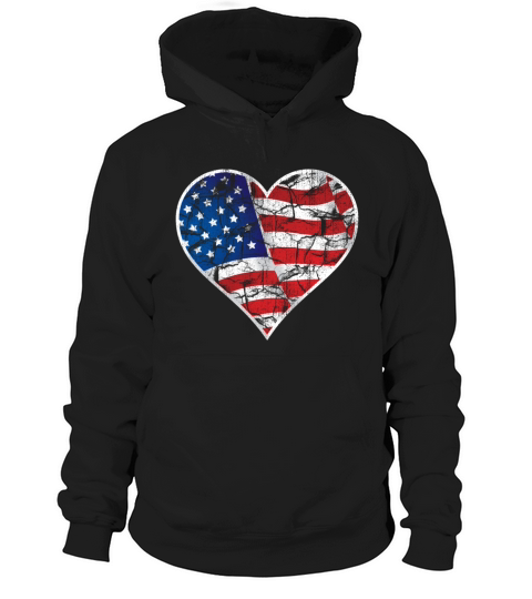 american heart flag vintage retro Hoodie Unisex
