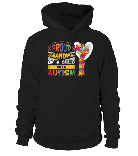 Proud Grandmom Puzzle Autism Awareness Hoodie Unisex
