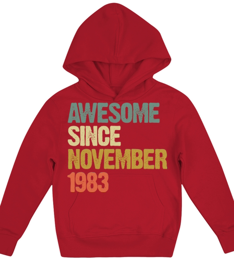 Awesome Since November 1983 Retro Vintage Gift Kids Hoodie