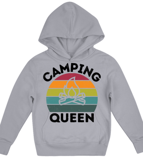 Camping Queen vintage retro colorful and black Kids Hoodie