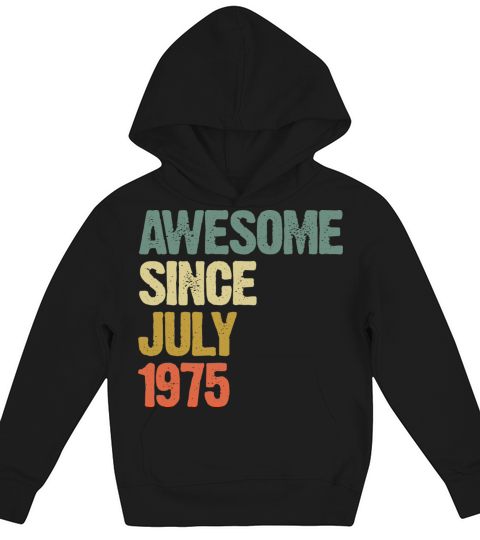 Distressed Vintage Awesome Since July 1975 Kids Hoodie