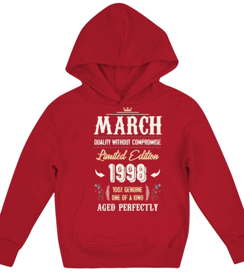 March 1998 Vintage Birthday Present Kids Hoodie