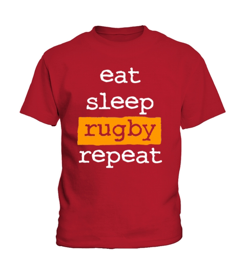 eat sleep rugby repeat Kids T-Shirt