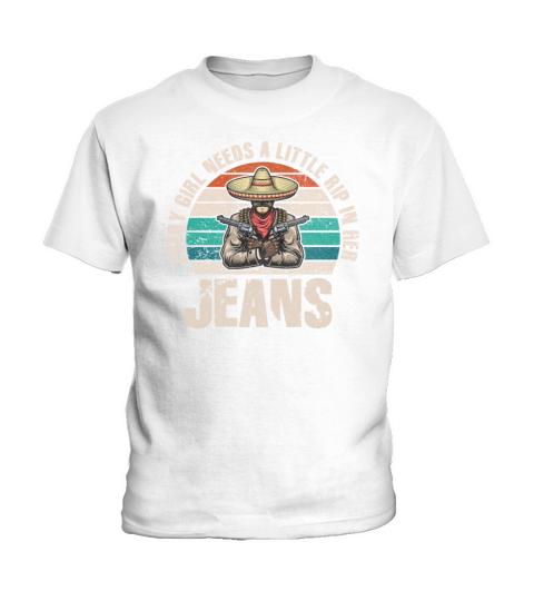 Every Girl Needs A Little Rip In Her Jeans Kids T-Shirt