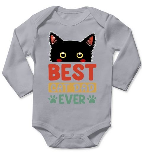 Best cat dad ever Long Sleeve Baby One-Piece