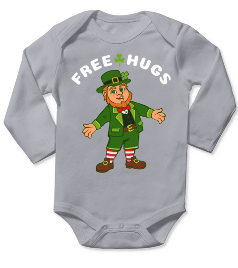 Free Hugs Leprechaun Long Sleeve Baby One-Piece