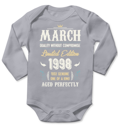 March 1998 Vintage Birthday Present Long Sleeve Baby One-Piece