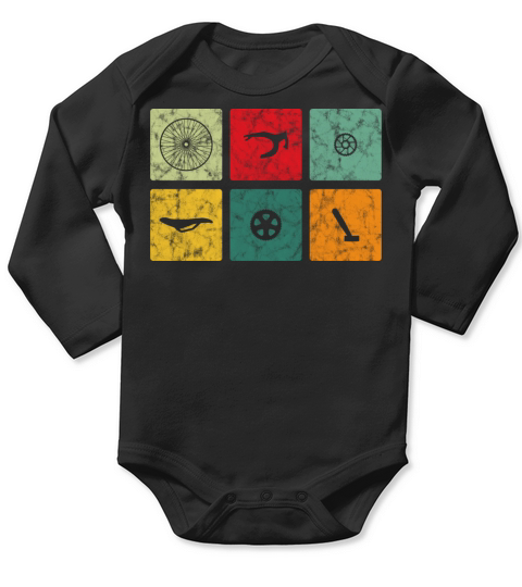 Retro Vintage Bike Parts Biker Long Sleeve Baby One-Piece