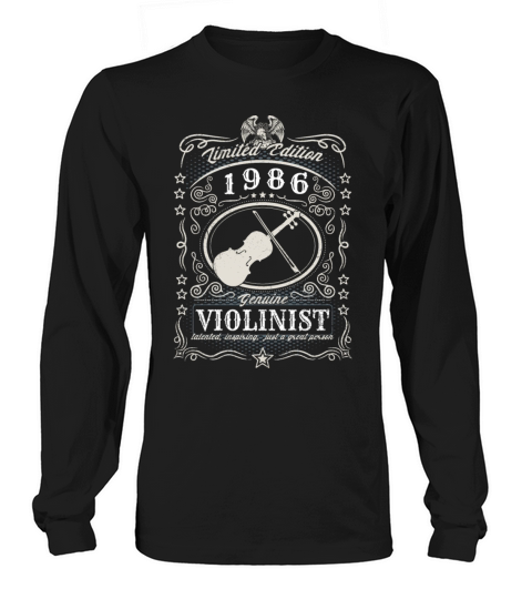 Vintage 1986 Violinist Birthday Gift Violin Player Long sleeved Unisex