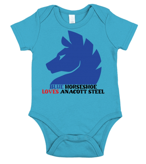 Blue horseshoe loves anacott steel Short Sleeve Baby One-Piece