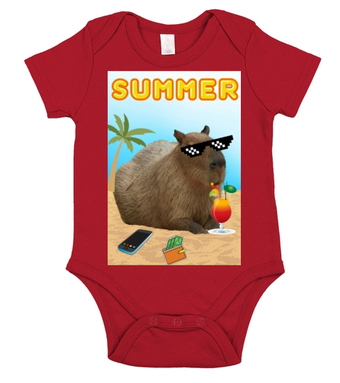 Capybara summer Short Sleeve Baby One-Piece