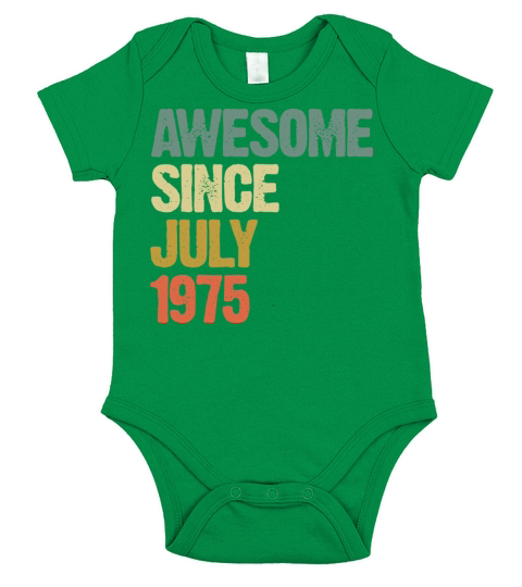 Distressed Vintage Awesome Since July 1975 Short Sleeve Baby One-Piece