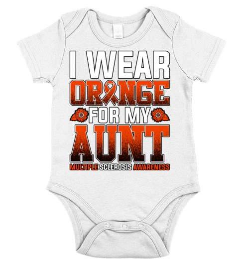 I Wear Orange For My Aunt Multiple Sclerosis Short Sleeve Baby One-Piece