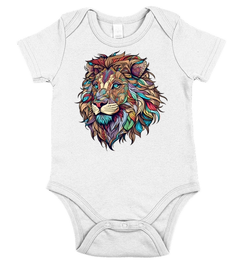 Lion Face Short Sleeve Baby One-Piece