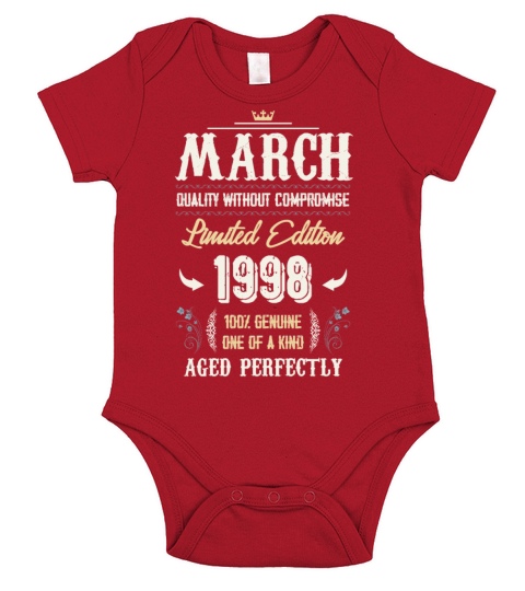 March 1998 Vintage Birthday Present Short Sleeve Baby One-Piece