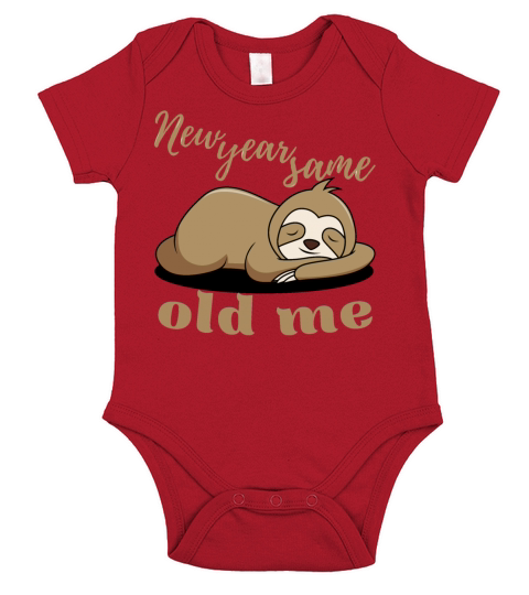 New Year Same Old Me Lazy Sloth Uglu Christmas Short Sleeve Baby One-Piece