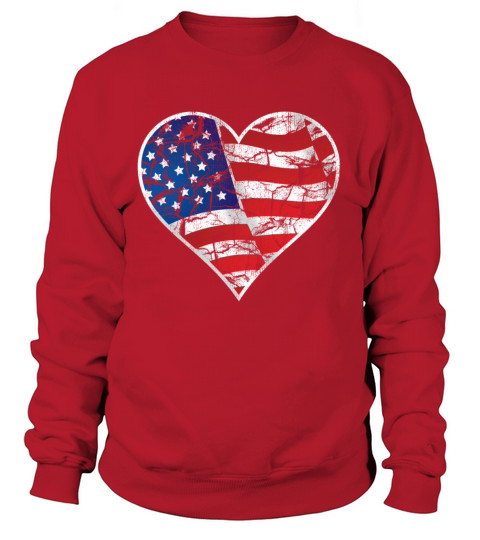 american heart flag vintage retro Sweatshirt Unisex
