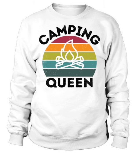 Camping Queen vintage retro colorful and black Sweatshirt Unisex
