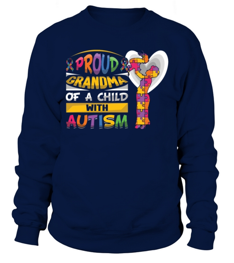 Proud Grandmom Puzzle Autism Awareness Sweatshirt Unisex