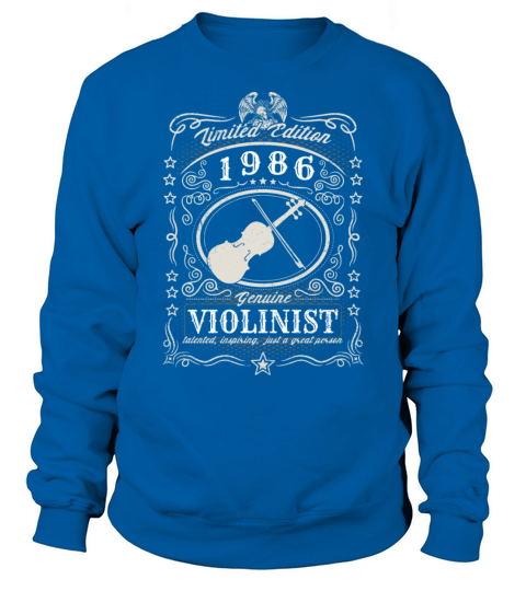 Vintage 1986 Violinist Birthday Gift Violin Player Sweatshirt Unisex