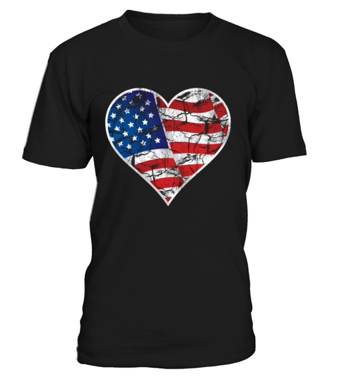 american heart flag vintage retro T-Shirt Unisex