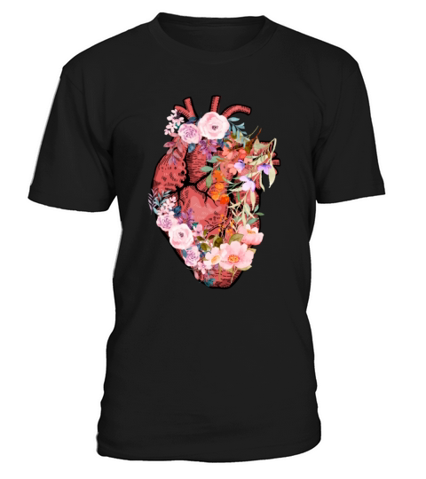 Anatomical Heart And Flowers T-Shirt Unisex
