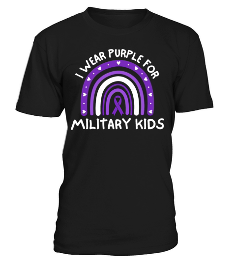 I Wear Purple For Military Kids T-Shirt Unisex