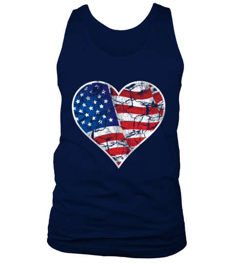 american heart flag vintage retro Tank Top Unisex