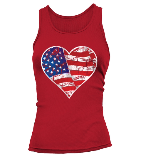 american heart flag vintage retro Tank top Woman