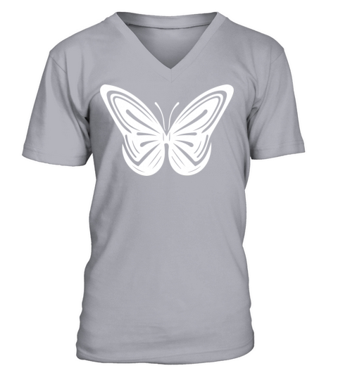 Elegant Vintage Geometric Butterfly V-Neck T-shirt