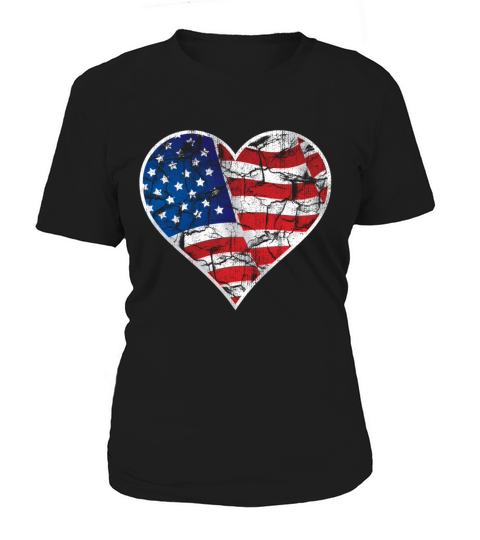 american heart flag vintage retro Women's T-Shirt