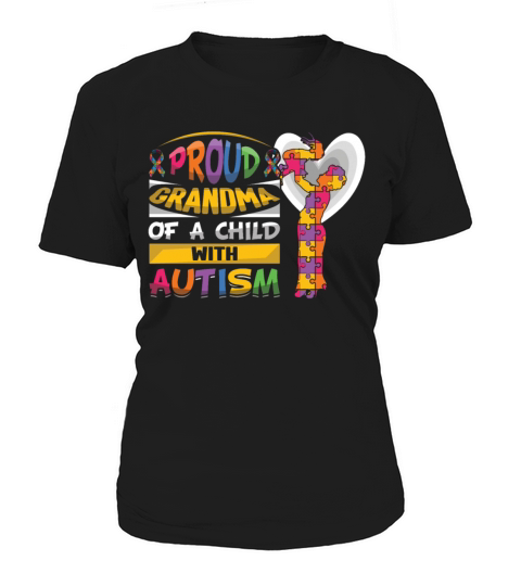 Proud Grandmom Puzzle Autism Awareness Women's T-Shirt