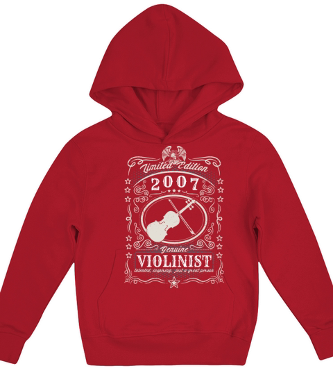 Vintage 2007 Violinist Birthday Gift Violin Player Kids Hoodie