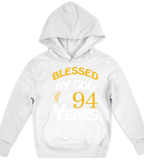Vintage by God For 94 Years Old Happy 94th Birthd Kids Hoodie