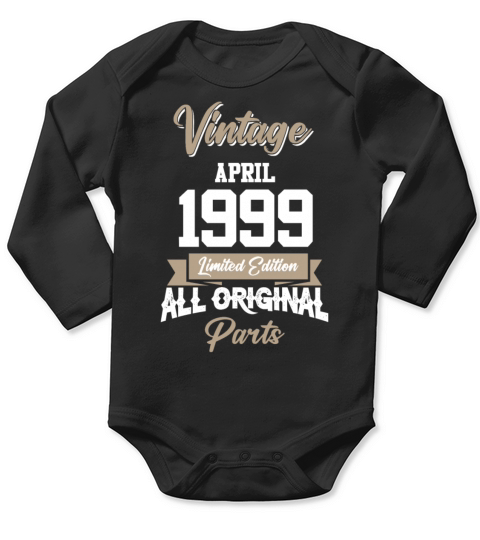 April 1999 Vintage Birthday Present Long Sleeve Baby One-Piece