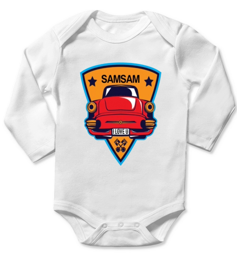 Car Long Sleeve Baby One-Piece