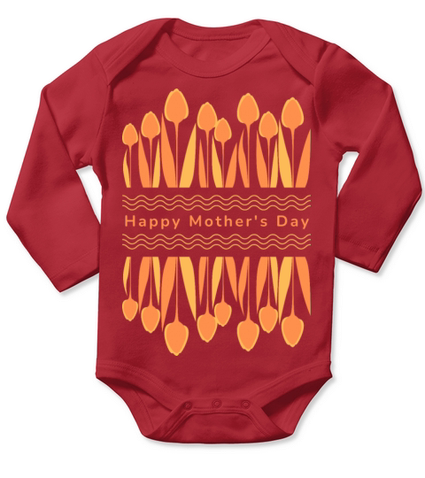 Happy Mothers Day Long Sleeve Baby One-Piece
