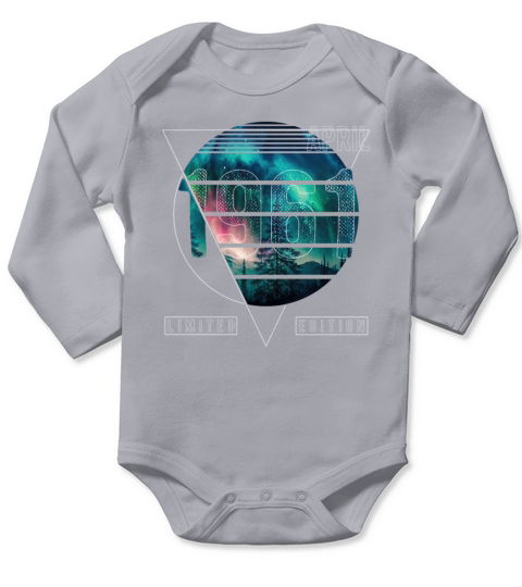 Limited Edition 1961 April Birthday Polar Lights Long Sleeve Baby One-Piece