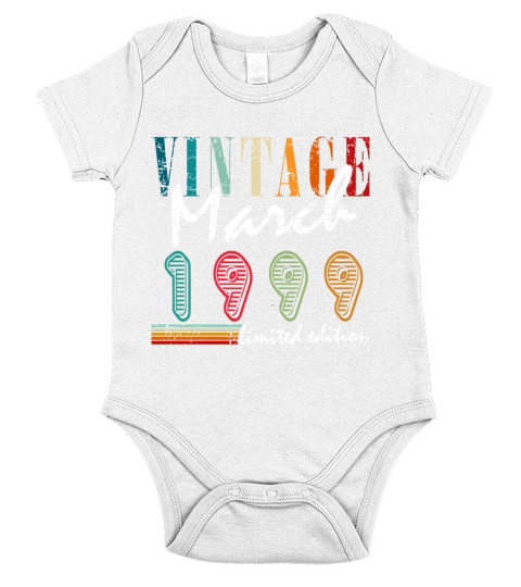 24th birthday march vintage 1999 vintage Short Sleeve Baby One-Piece