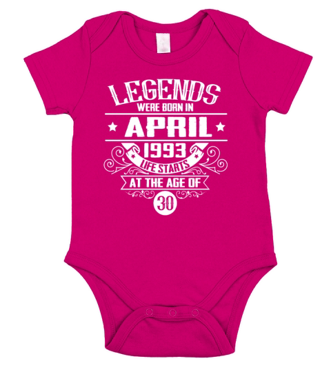 30th Birthday T-Shirt for April-born of the Year Short Sleeve Baby One-Piece